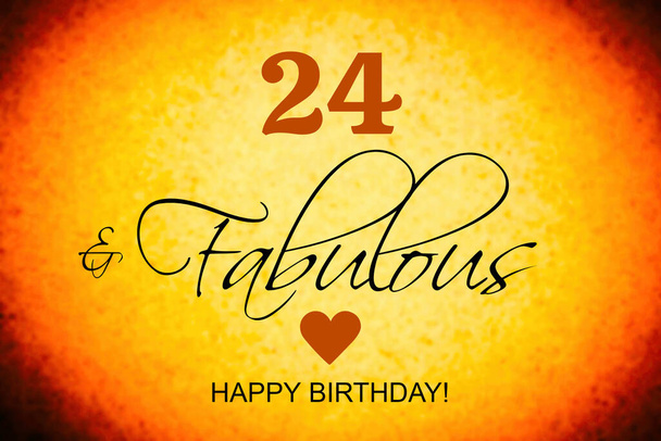 24 cumpleaños tarjeta deseos ilustración - Foto, imagen