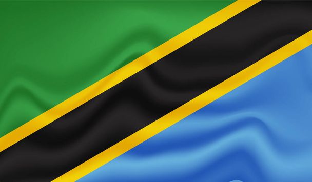 The flag of the African country Tanzania - Vector, Image