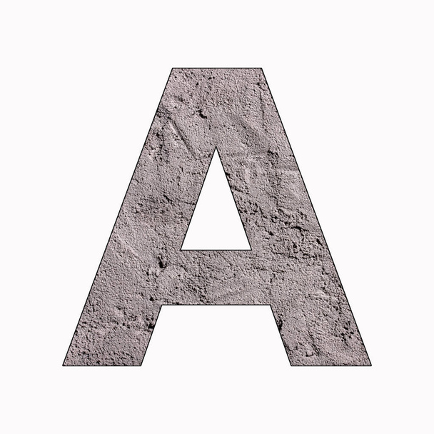 Alphabet letter A on gray stucco texture - Photo, Image