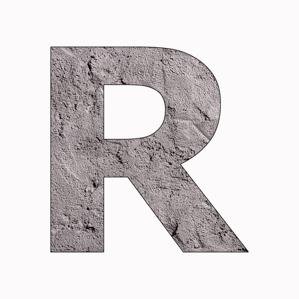 Alphabet letter R on gray stucco texture - Photo, image