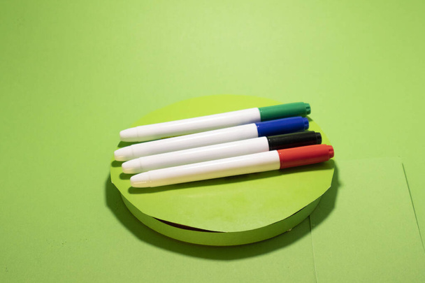 markers for the white board isolated chroma key equipment - Photo, Image