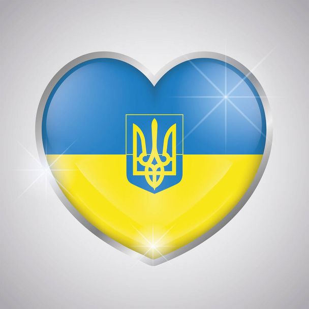 Isolated heart shape with the flag of Ukraine - Διάνυσμα, εικόνα