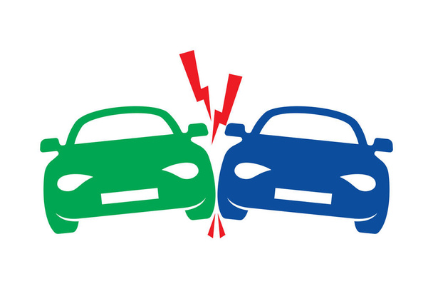 Εικονογράφηση διανύσματος του ατυχήματος του αυτοκινήτου - Διάνυσμα, εικόνα
