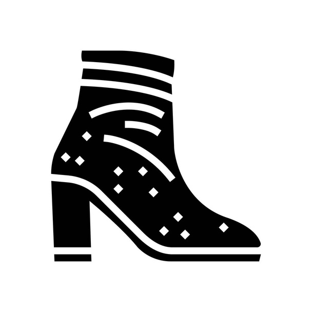 línea de cuidado del calzado de terciopelo icono vector ilustración - Vector, imagen