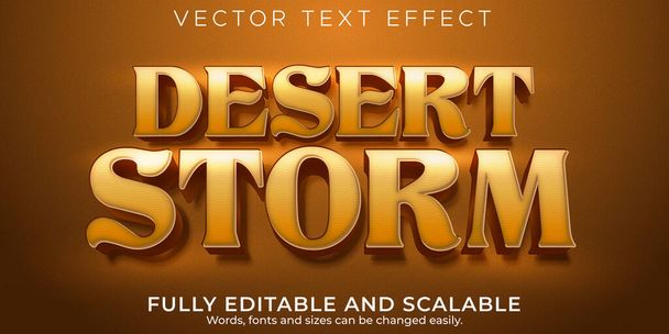 Szerkeszthető szöveges hatás, sivatagi vihar szöveges stílus - Vektor, kép