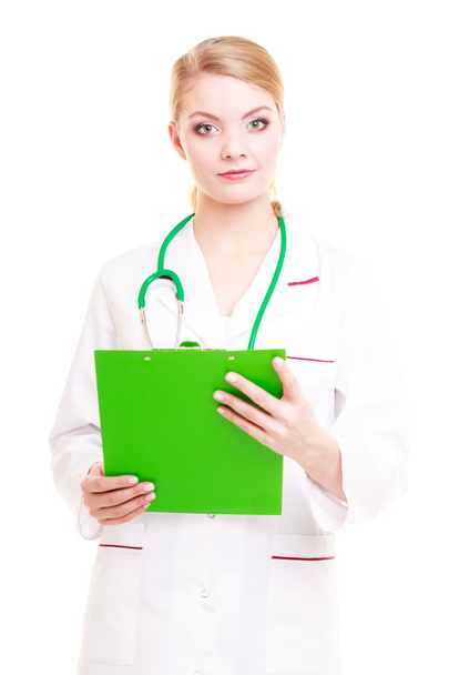 Woman doctor in lab coat with stethoscope. Medical - Photo, image
