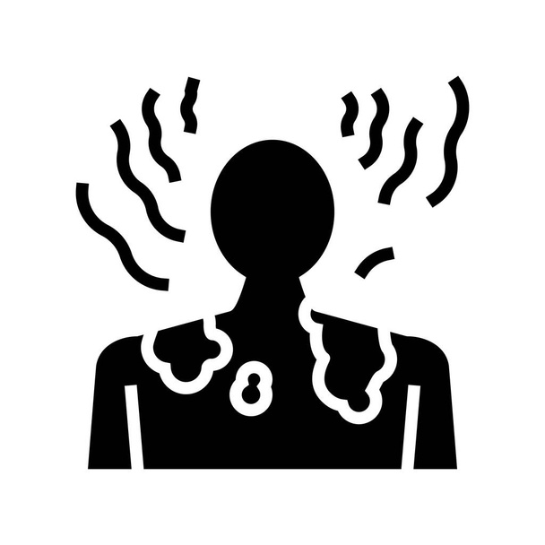 opálení kůže linie onemocnění ikona vektor ilustrace - Vektor, obrázek