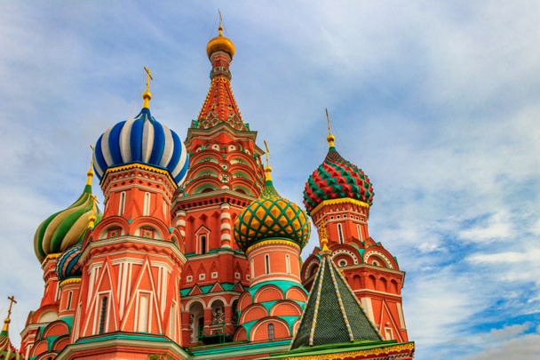 Санкт-Петербург Собор Василия Блаженного на Красной площади в Москве, Россия - Фото, изображение