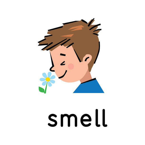 Huele. Icono de uno de los cinco sentidos - Vector, Imagen