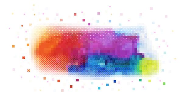 Uma abstração multicolorida de quadrados. O mosaico é arco-íris. Ilustração vetorial - Vetor, Imagem