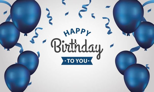 Happy Birthday background with illustrations balloon - ベクター画像