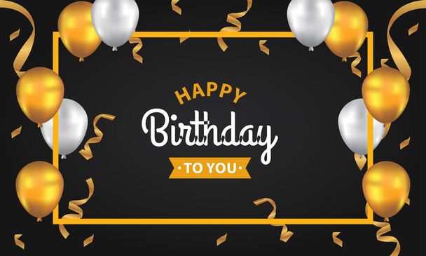 Happy Birthday background with illustrations balloon - Vector, Image