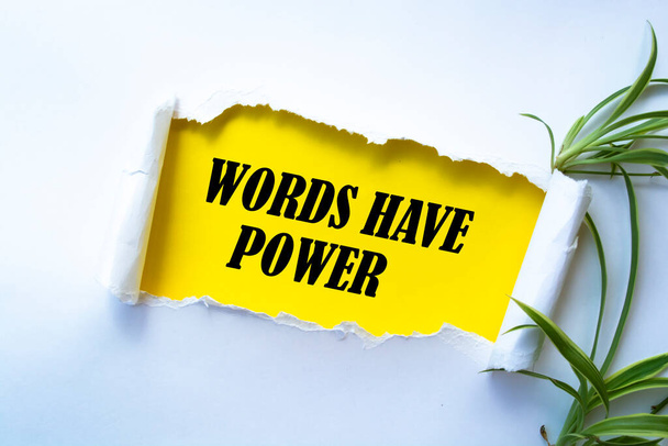 Writing note showing Words Have Power. - 写真・画像