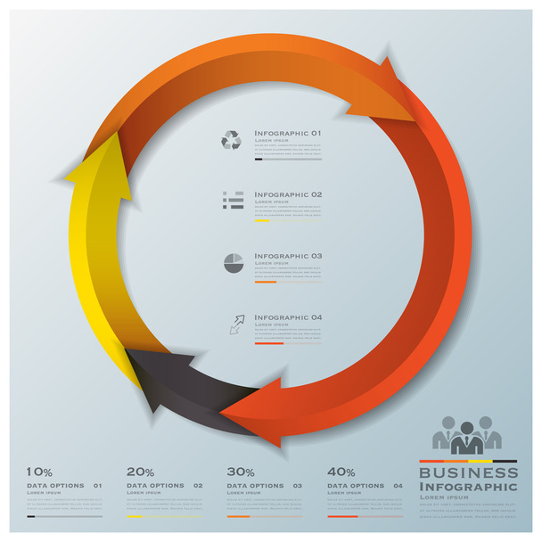 Modern Curve Arrows Business Infographic - Vector, afbeelding