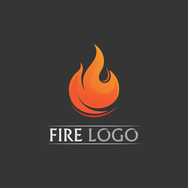 Fire flame vector illustration design template, fire logo, hot, orange - ベクター画像