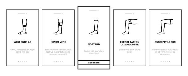Vektor Socks Fabric Accessory Onboarding Icons - Vektor, obrázek
