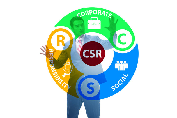 Koncepce CSR - společenská odpovědnost firem s businessma - Fotografie, Obrázek