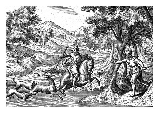 Deer hunt, Theodor van Merlen (II), 1619 - 1672 - Fotoğraf, Görsel