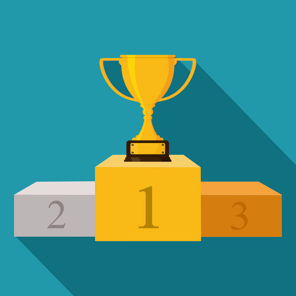 The podium with the ranking icon. Vector illustration - Vektor, kép