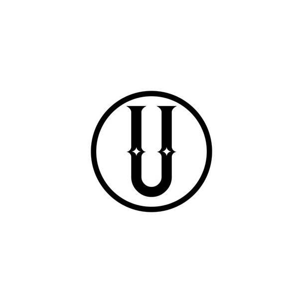 U уникальный абстрактный геометрический дизайн логотипа - Вектор,изображение