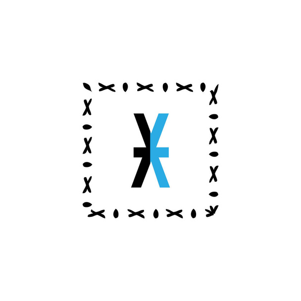 X Unique abstract geometric logo design - Vector, Image