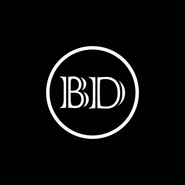 BD Eşsiz soyut geometrik logo tasarımı - Vektör, Görsel