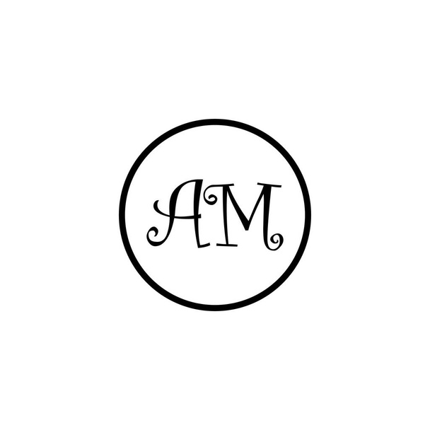 AM Egyedi absztrakt geometriai logó tervezés - Vektor, kép