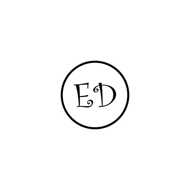 EDユニークな抽象幾何学的ロゴデザイン - ベクター画像