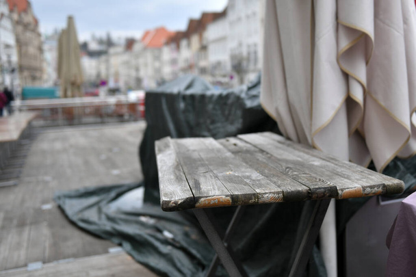 Encierro en la crisis de Corona - Gastronomía cerrada en Steyr, Austria, Europa - Foto, imagen