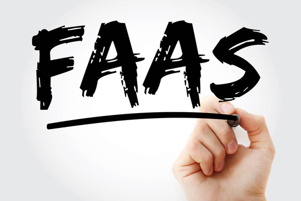 FAAS - Λειτουργία ως ακρωνύμιο υπηρεσίας με το δείκτη, υπόβαθρο έννοιας - Φωτογραφία, εικόνα