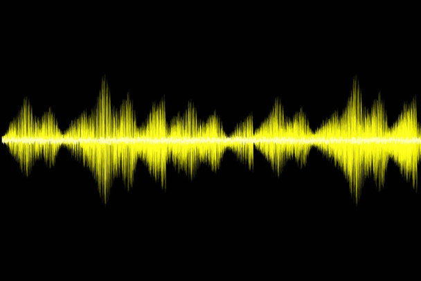 Κίτρινο ηχητικό κύμα φόντο. Μουσική, Τεχνολογία, Επιστήμη, Ψηφιακή Έννοια - Διάνυσμα, εικόνα