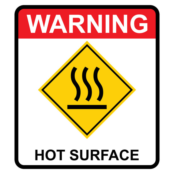 Ícone de superfície quente, símbolo de informações gráficas de segurança, marca de atenção de aviso de risco, design vetorial de cautela . - Vetor, Imagem