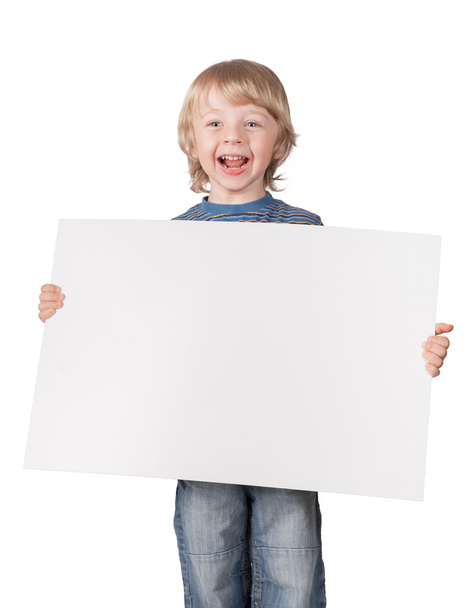 boys showing blank placard - Photo, Image