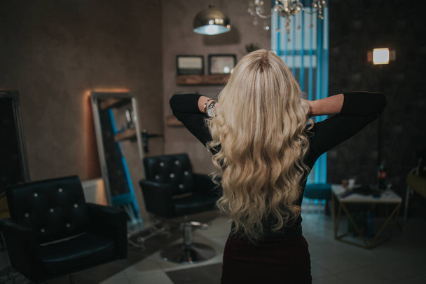 A blonde female with new hairstyle - Zdjęcie, obraz