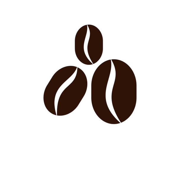 Іконка Векторна кавова квасоля з фоном білий
 - Вектор, зображення