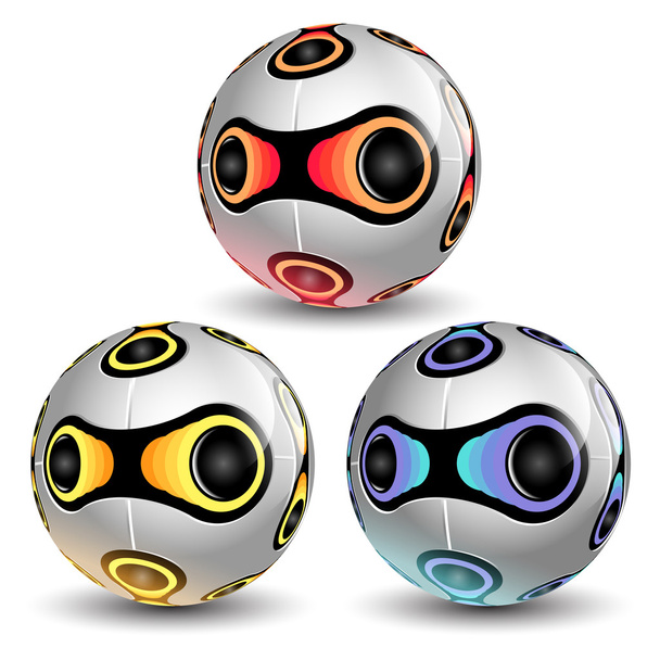 kleurrijke voetbal ballen pictogramserie. nieuw ontwerp - Foto, afbeelding