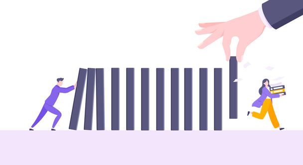 Business resilience or domino effect metaphor vector illustration concept. - Vector, Image