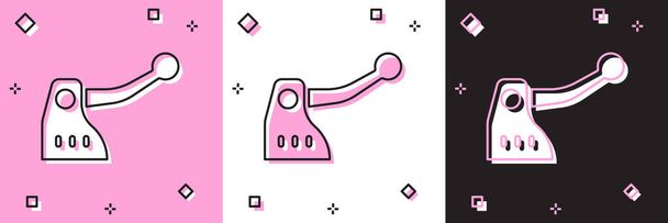 Set Bicycle brake icon isolated on pink and white, black background.  Vector. - Vector, Image