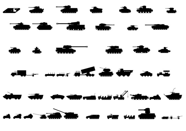 Silhouettes of vehicles 3 - Vector, Image