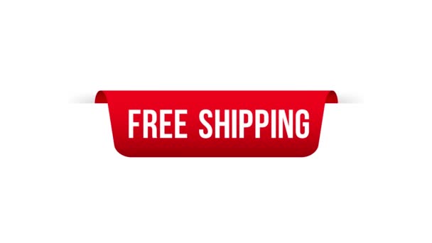 Free Shipping Red Label Icon Design. Motion graphics. - Footage, Video