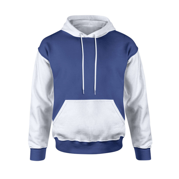 Add your graphics as much as you want, to this Front View Creative Men's Hoodie Mockup In Deep Ultramarine Color. You can use it super easily. - Photo, Image