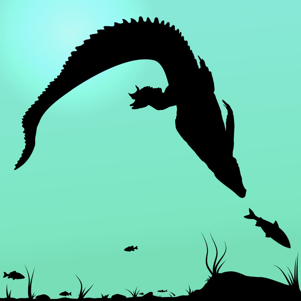 lovecký mladá krokodýl - Vektor, obrázek