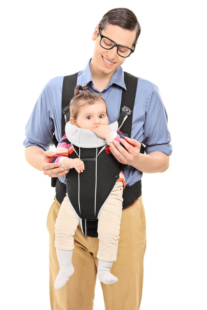 Man carrying cute baby girl - Zdjęcie, obraz