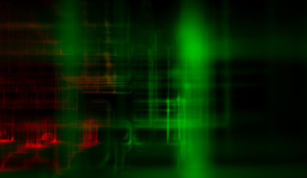 Sovrapposizione di tecnologia astratta in colore verde su sfondo nero - Foto, immagini