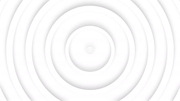 Abstract white circles with soft dymanic shadow. 3d clean embossed background. Pure basic animated cover for business presentation. Universal elegant minimal loop. - Footage, Video