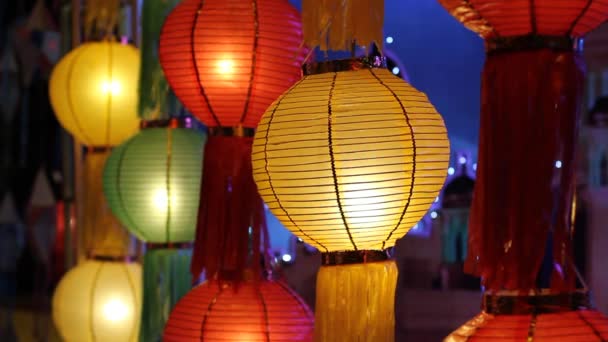 azjatyckie lampiony w festiwalu lantern chiangmai, Tajlandia. - Materiał filmowy, wideo