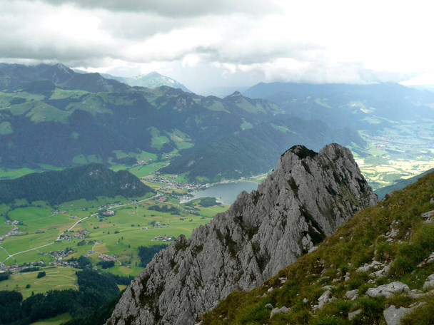 Pyramidenspitze mountain hiking tour in Tyrol, Austria in springtime - Photo, Image