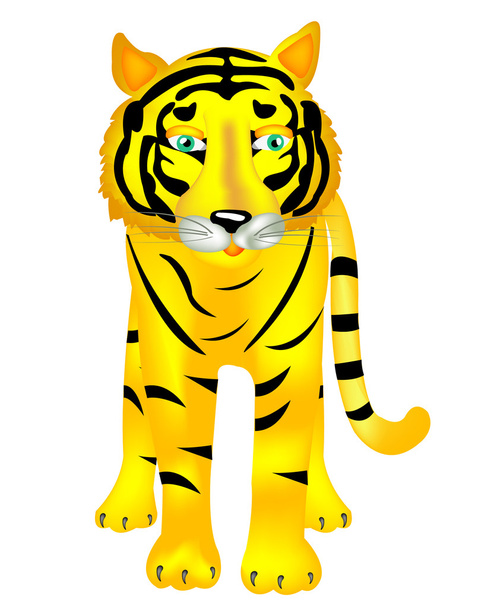 Illustration animal tiger on white background - Vector, Image