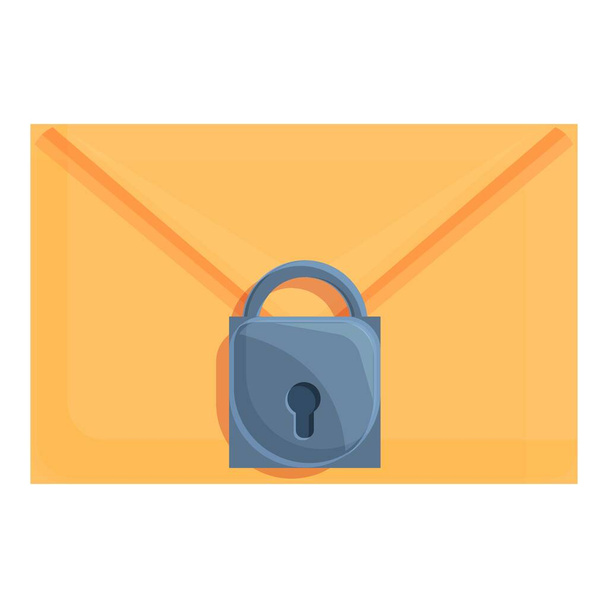Mail password protection icon, cartoon style - Vetor, Imagem