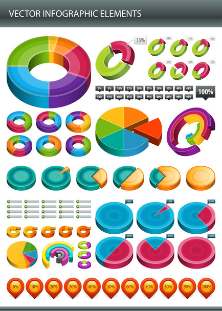 Infographics collection Information graphics vector - Διάνυσμα, εικόνα